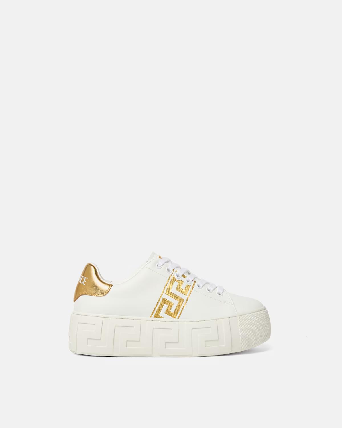 La Greca Embroidered Platform Sneakers
