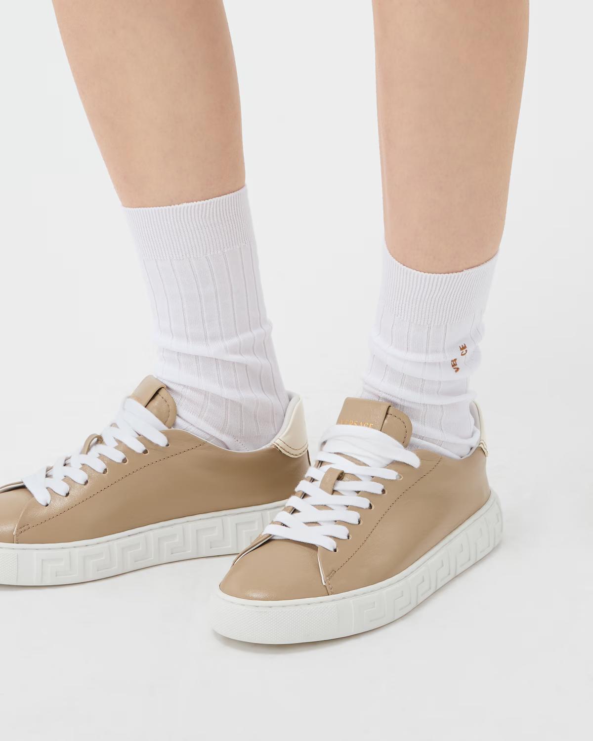 Greca Leather Sneakers - Image 2