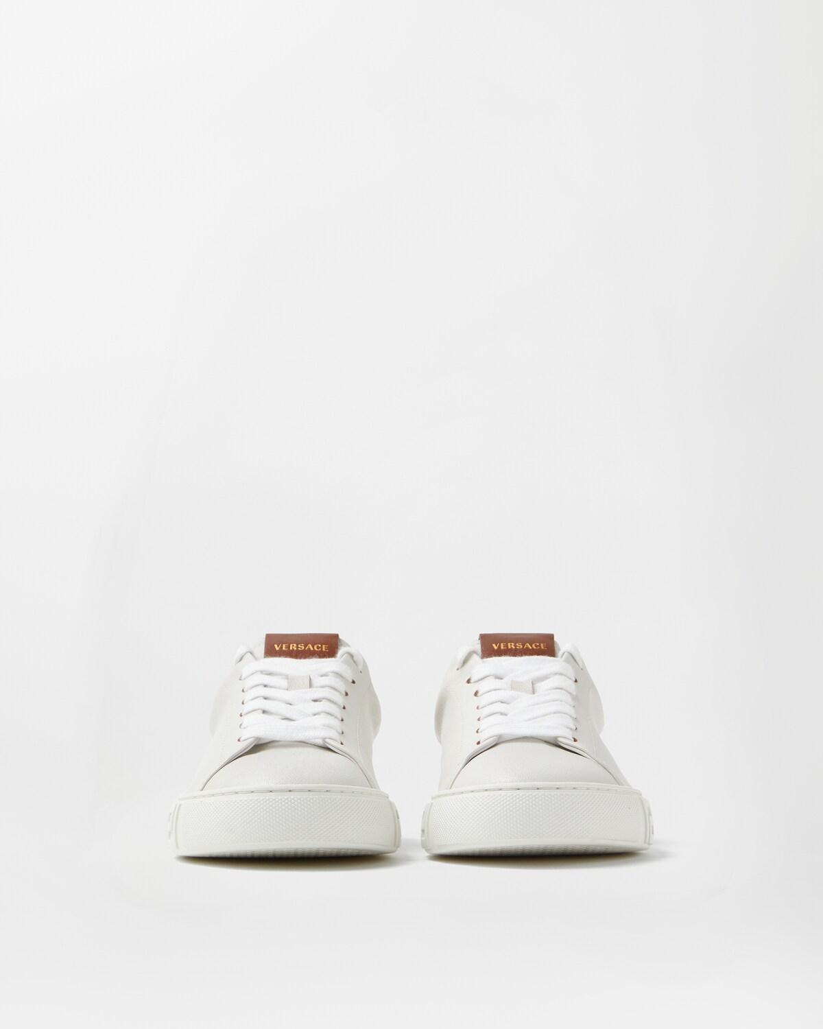 Greca Leather Sneakers - Image 3