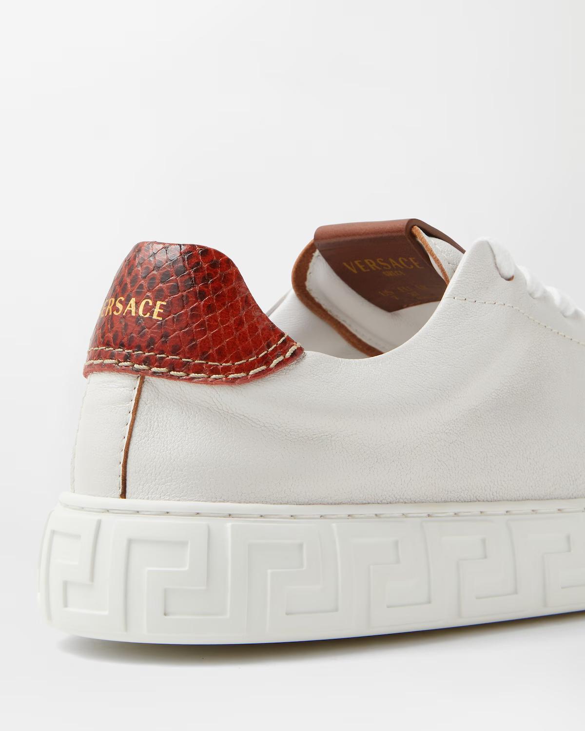 Greca Leather Sneakers - Image 4