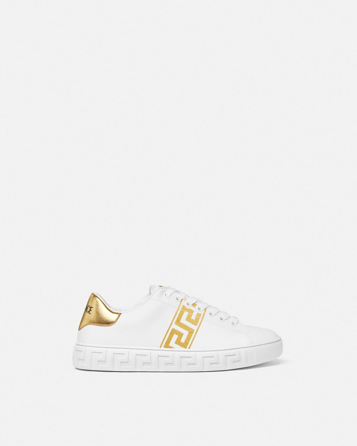 Greca Embroidered Nylon Sneakers