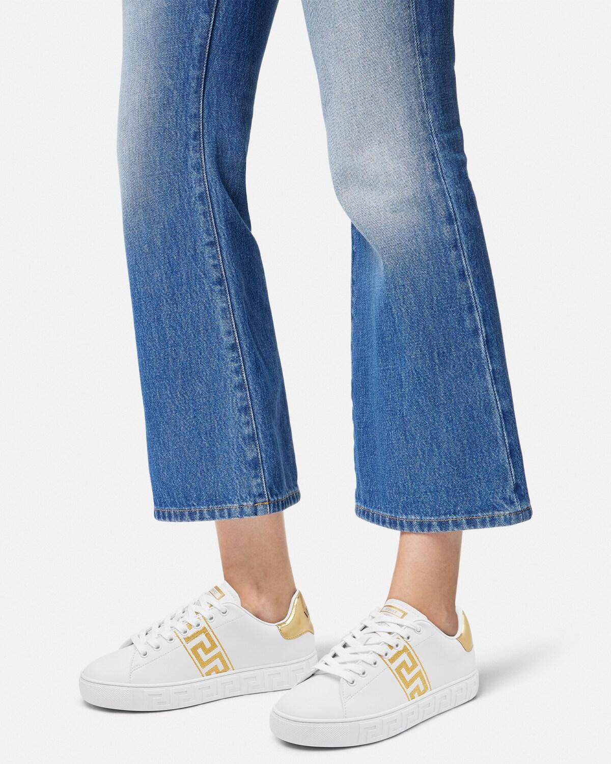 Greca Embroidered Nylon Sneakers - Image 3