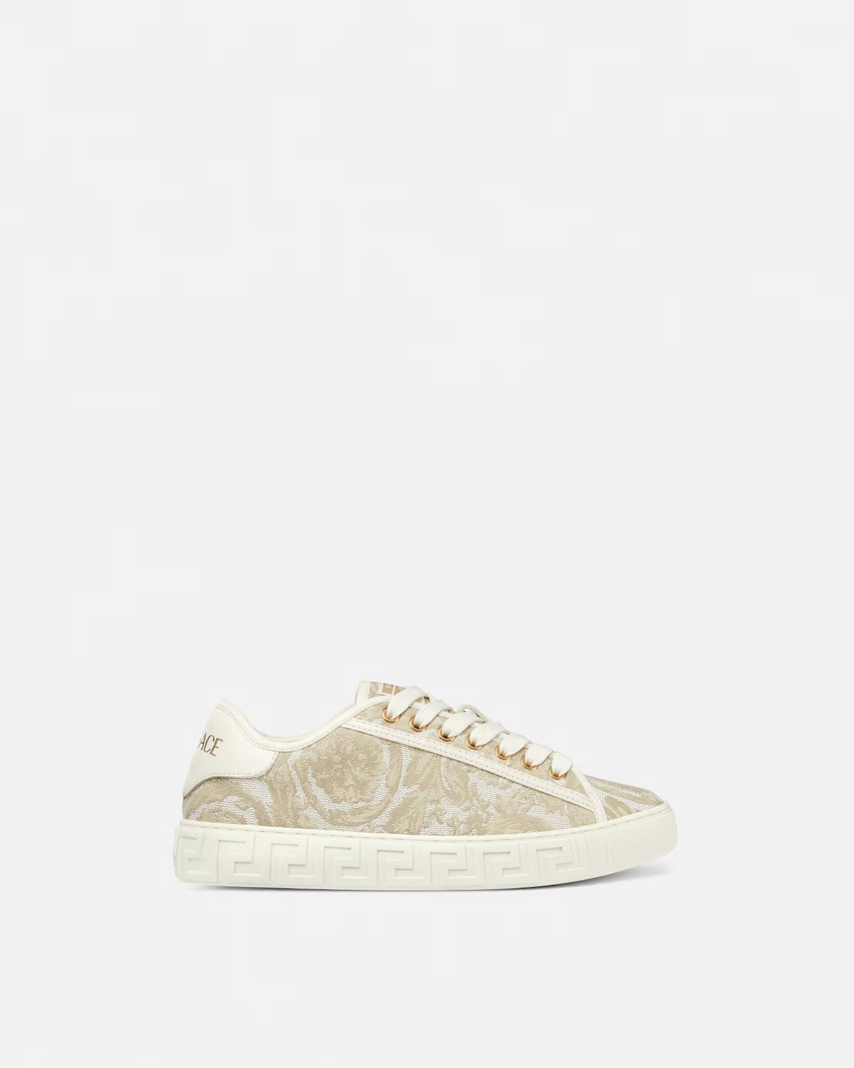 Greca Jacquard Canvas Sneakers