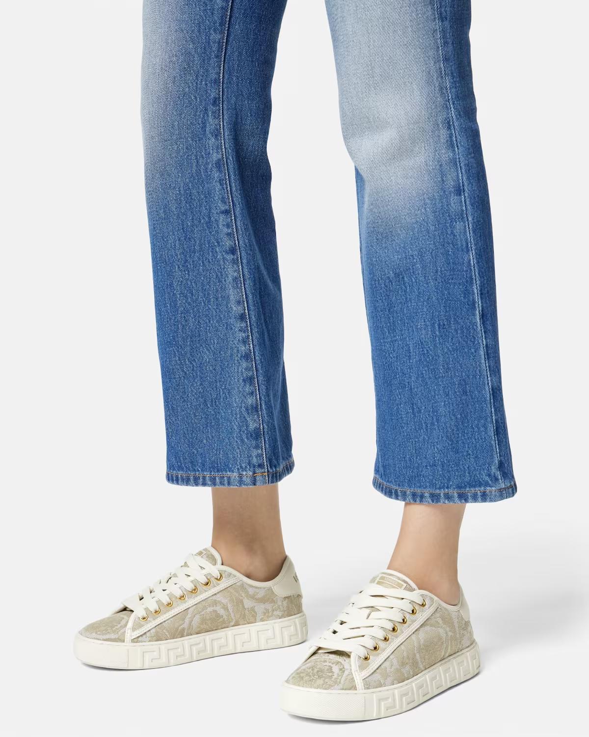 Greca Jacquard Canvas Sneakers - Image 3
