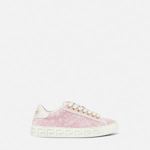 Greca Jacquard Canvas Sneakers