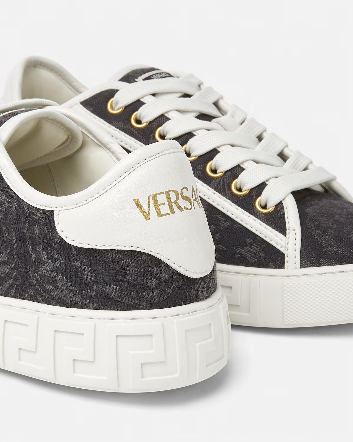 Greca Jacquard Canvas Sneakers - Image 6