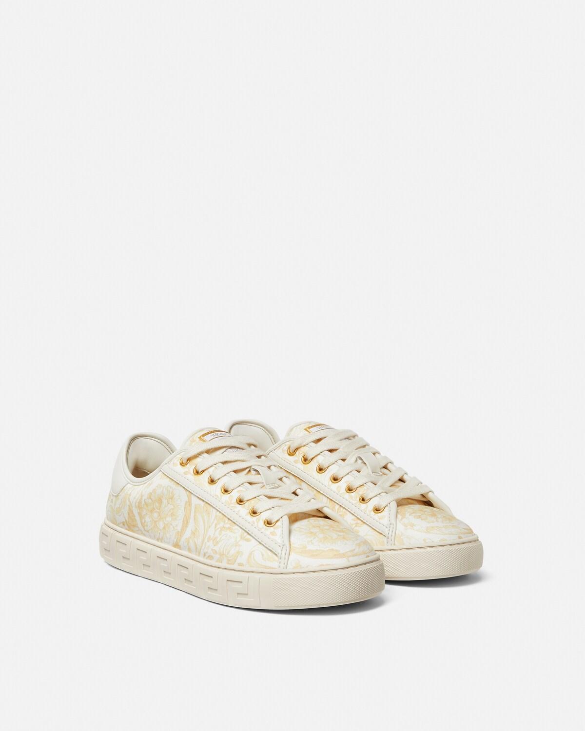 Greca Printed Canvas Sneakers - Image 2
