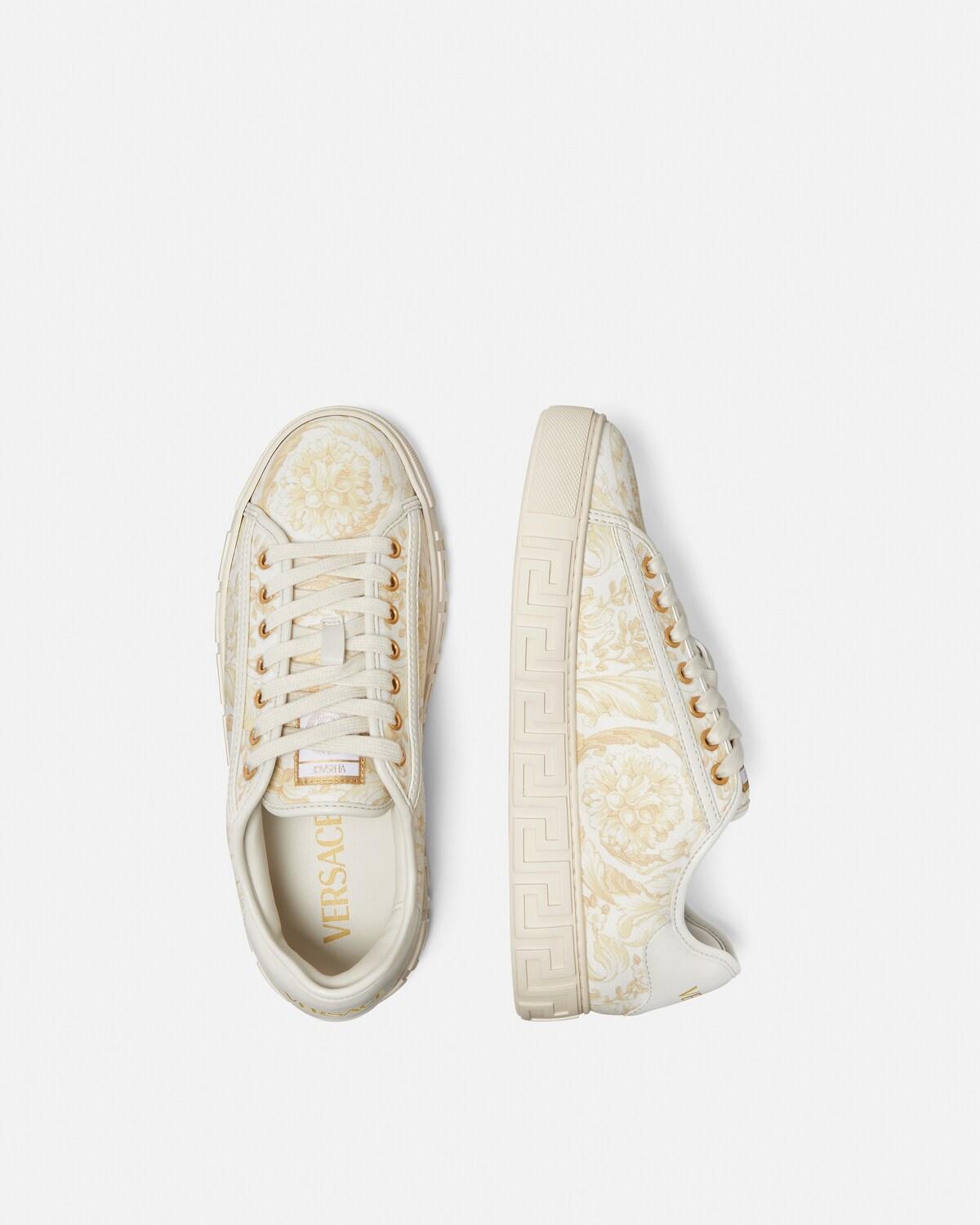Greca Printed Canvas Sneakers - Image 3