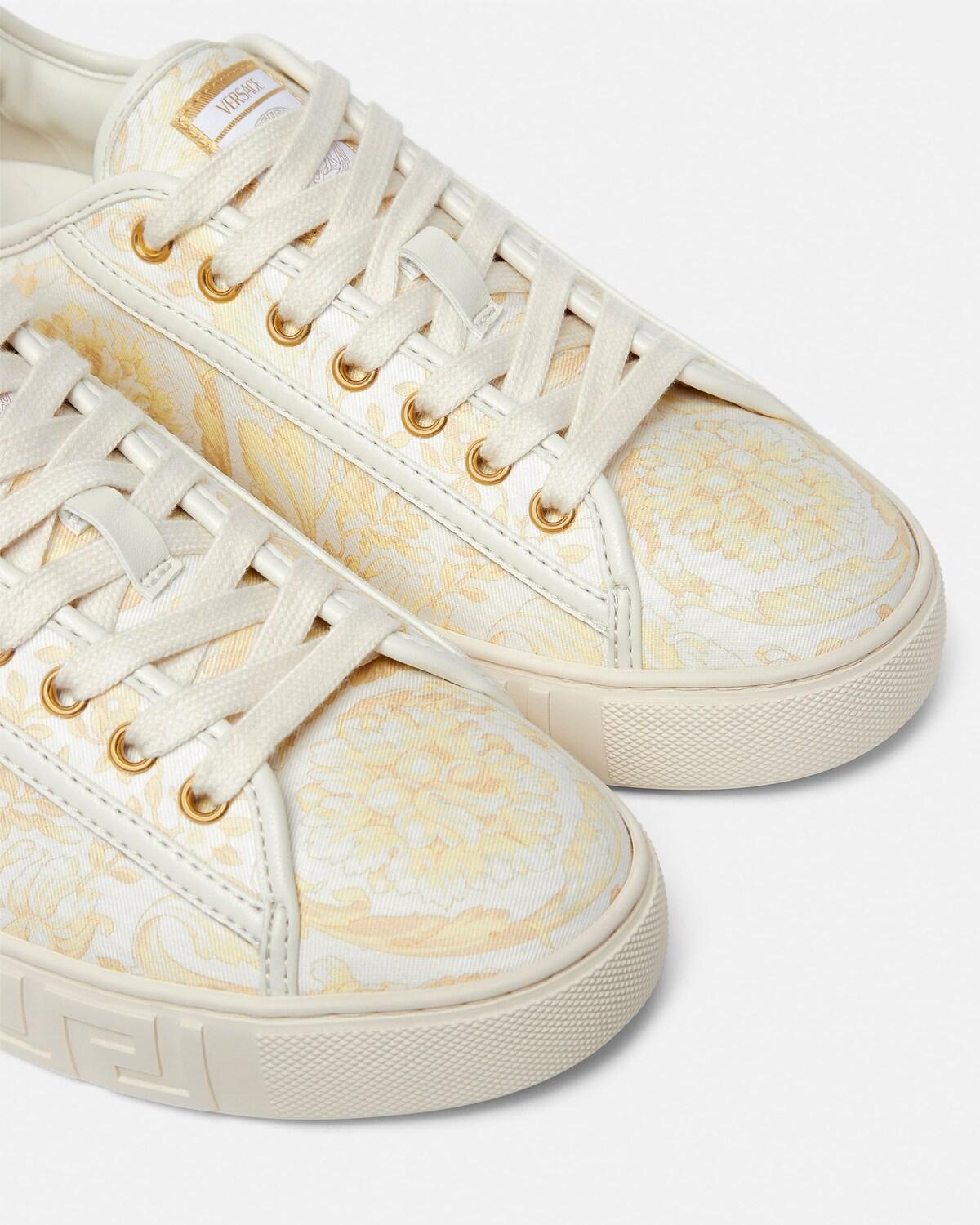 Greca Printed Canvas Sneakers - Image 4