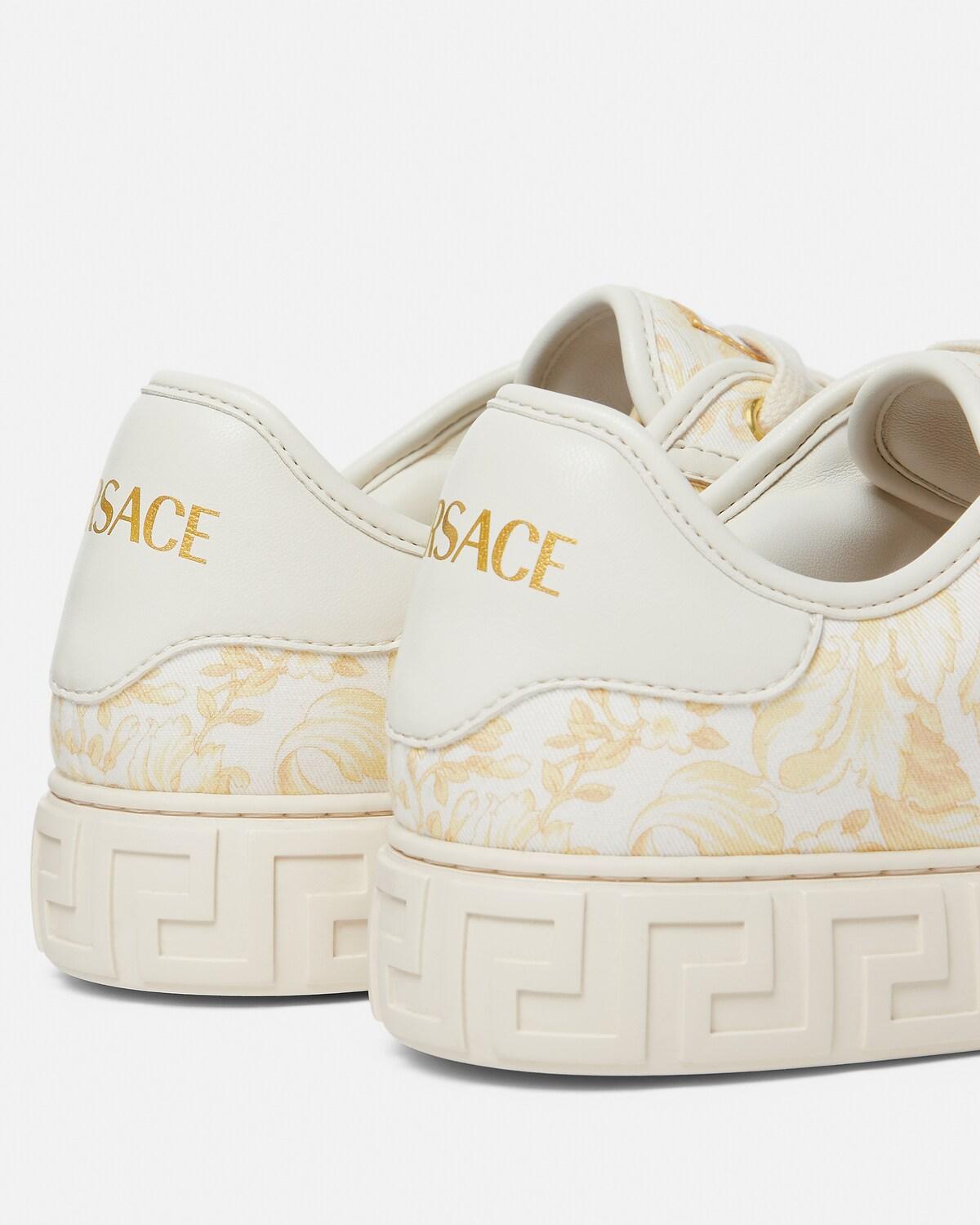 Greca Printed Canvas Sneakers - Image 5