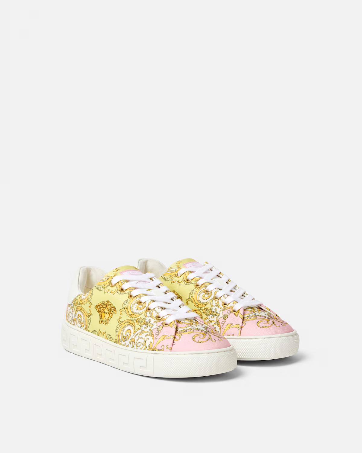 Greca Printed Canvas Sneakers - Image 2
