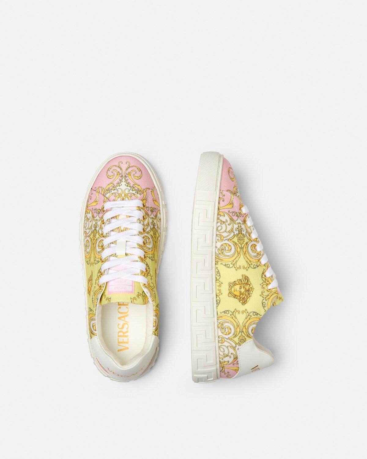 Greca Printed Canvas Sneakers - Image 3