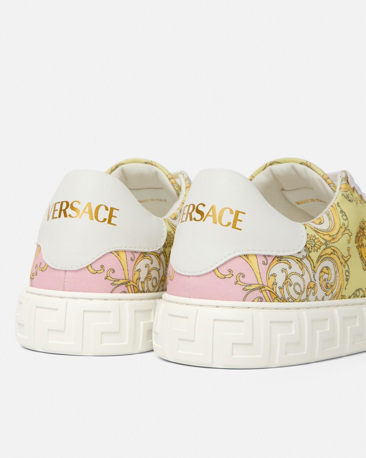 Greca Printed Canvas Sneakers - Image 5