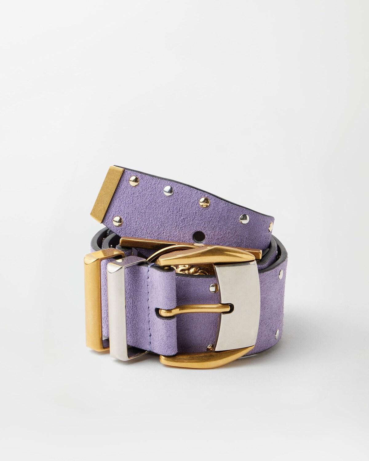 Studded Suede Belt 4 cm