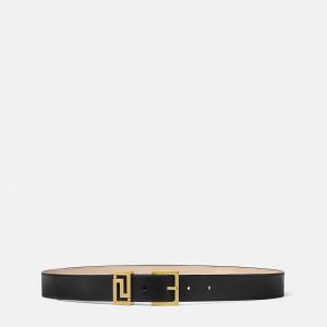 Greca Goddess Leather Belt 3 cm