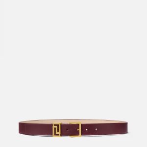 Greca Goddess Leather Belt 3 cm