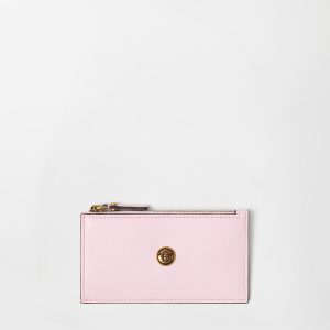 Embl??me Leather Zip Card Holder