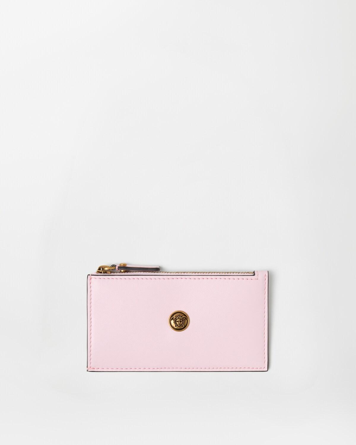 Embl??me Leather Zip Card Holder