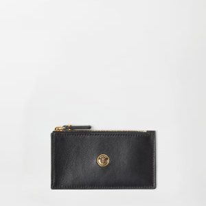 Embl??me Leather Zip Card Holder