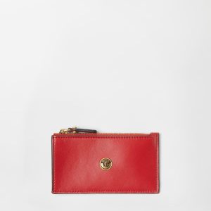 Embl??me Leather Zip Card Holder