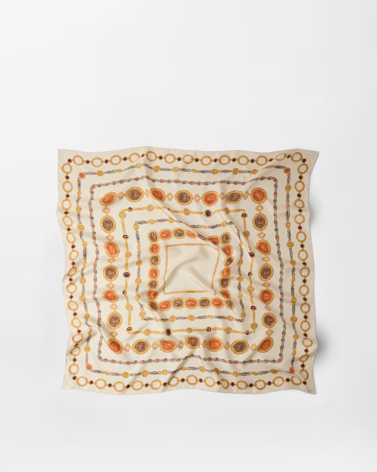 Printed Silk Twill Scarf 90 cm