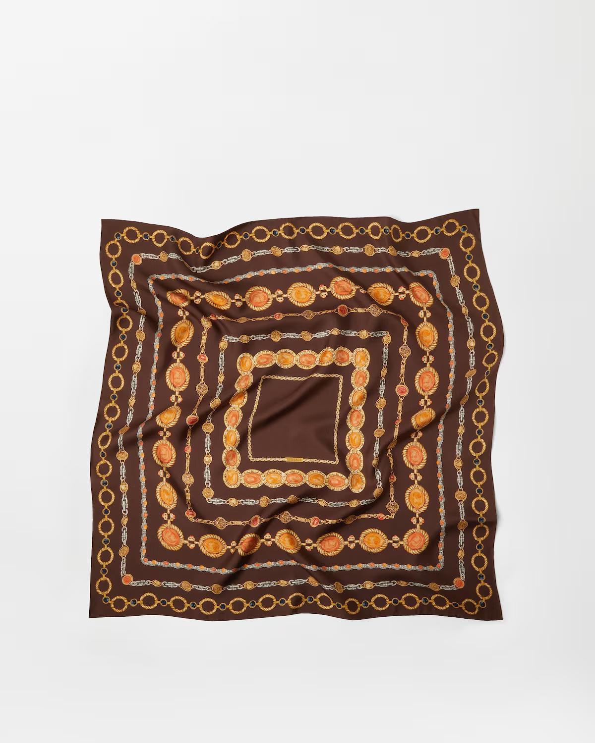 Printed Silk Twill Scarf 90 cm