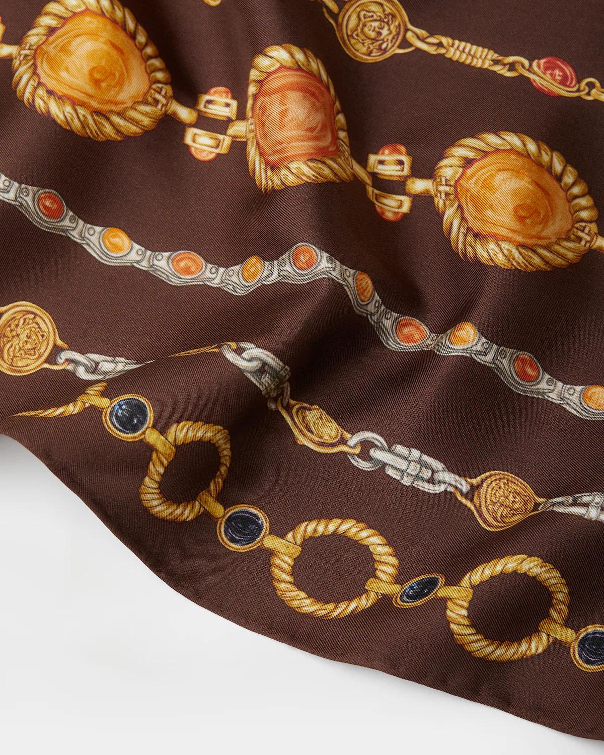 Printed Silk Twill Scarf 90 cm - Image 2
