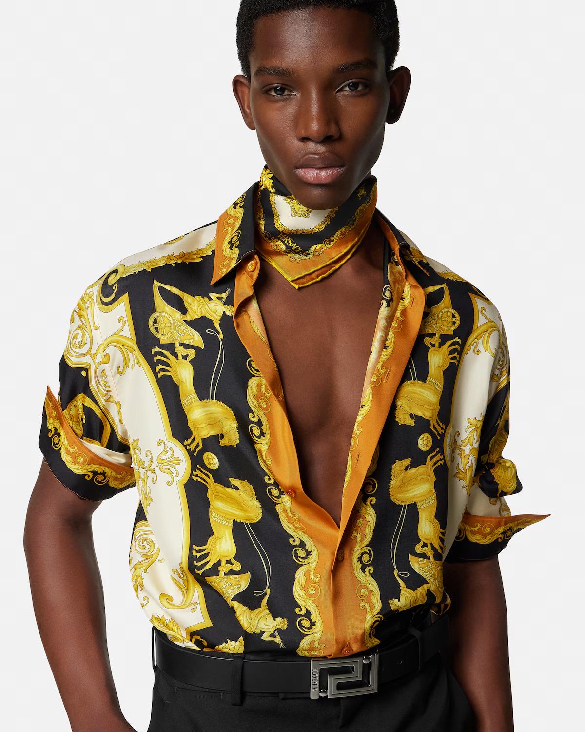 Printed Silk Twill Scarf 45 cm - Image 3