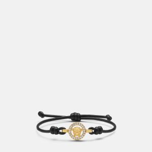 Medusa '95 Crystal Leather Bracelet