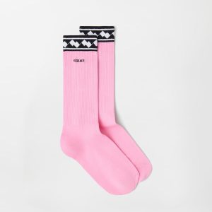 Embroidered Cotton Ribbed Socks