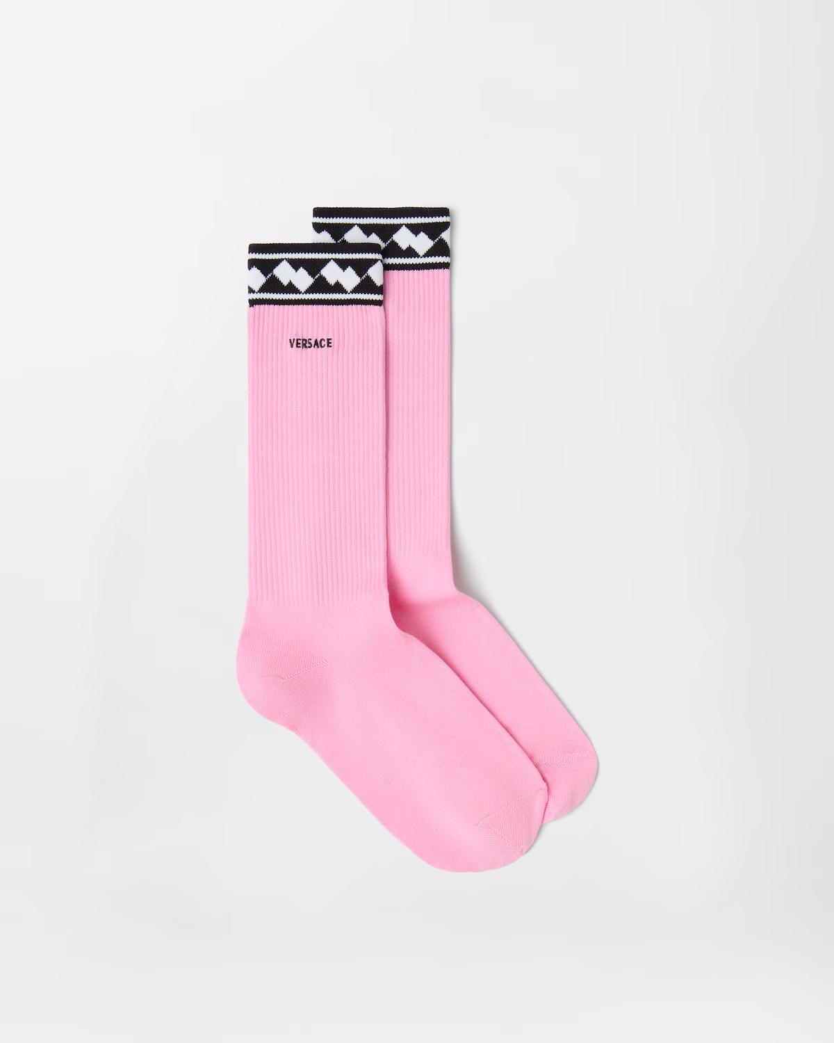 Embroidered Cotton Ribbed Socks