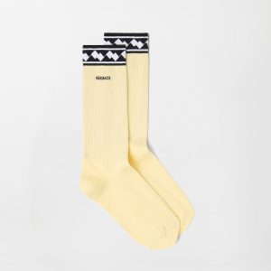 Embroidered Cotton Ribbed Socks