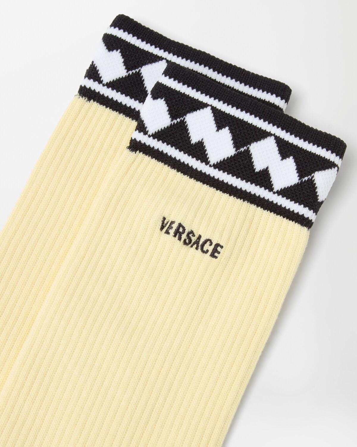 Embroidered Cotton Ribbed Socks - Image 2