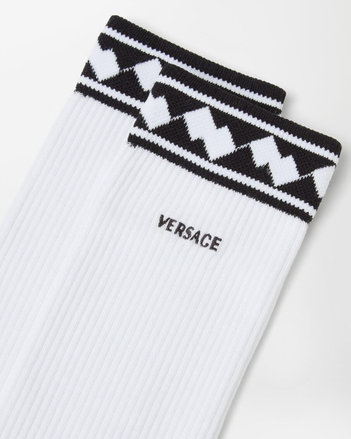 Embroidered Cotton Ribbed Socks - Image 2