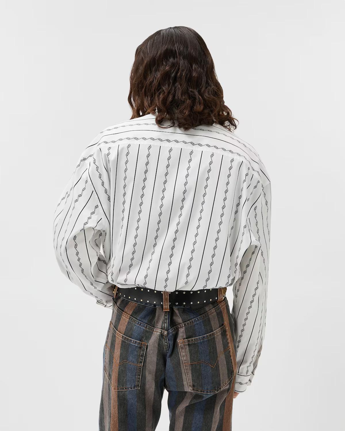 Jacquard Cotton-Silk Loose Shirt - Image 3