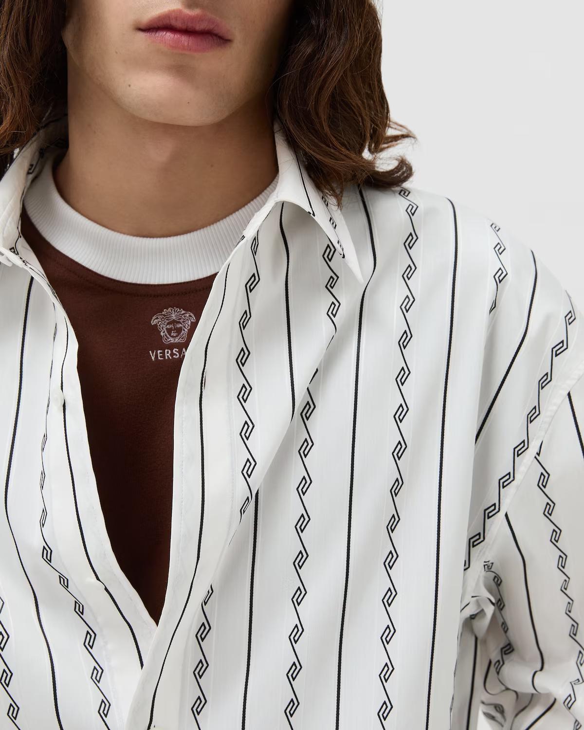 Jacquard Cotton-Silk Loose Shirt - Image 5