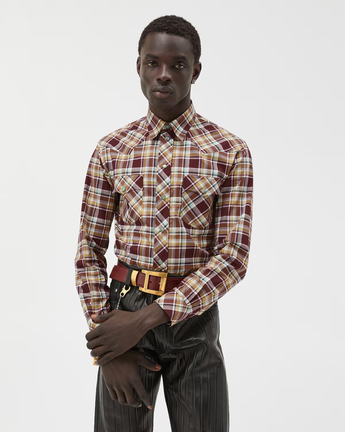 Checked Cotton-Poplin Slim Shirt - Image 2