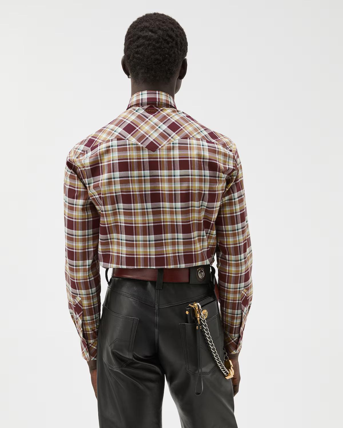 Checked Cotton-Poplin Slim Shirt - Image 3