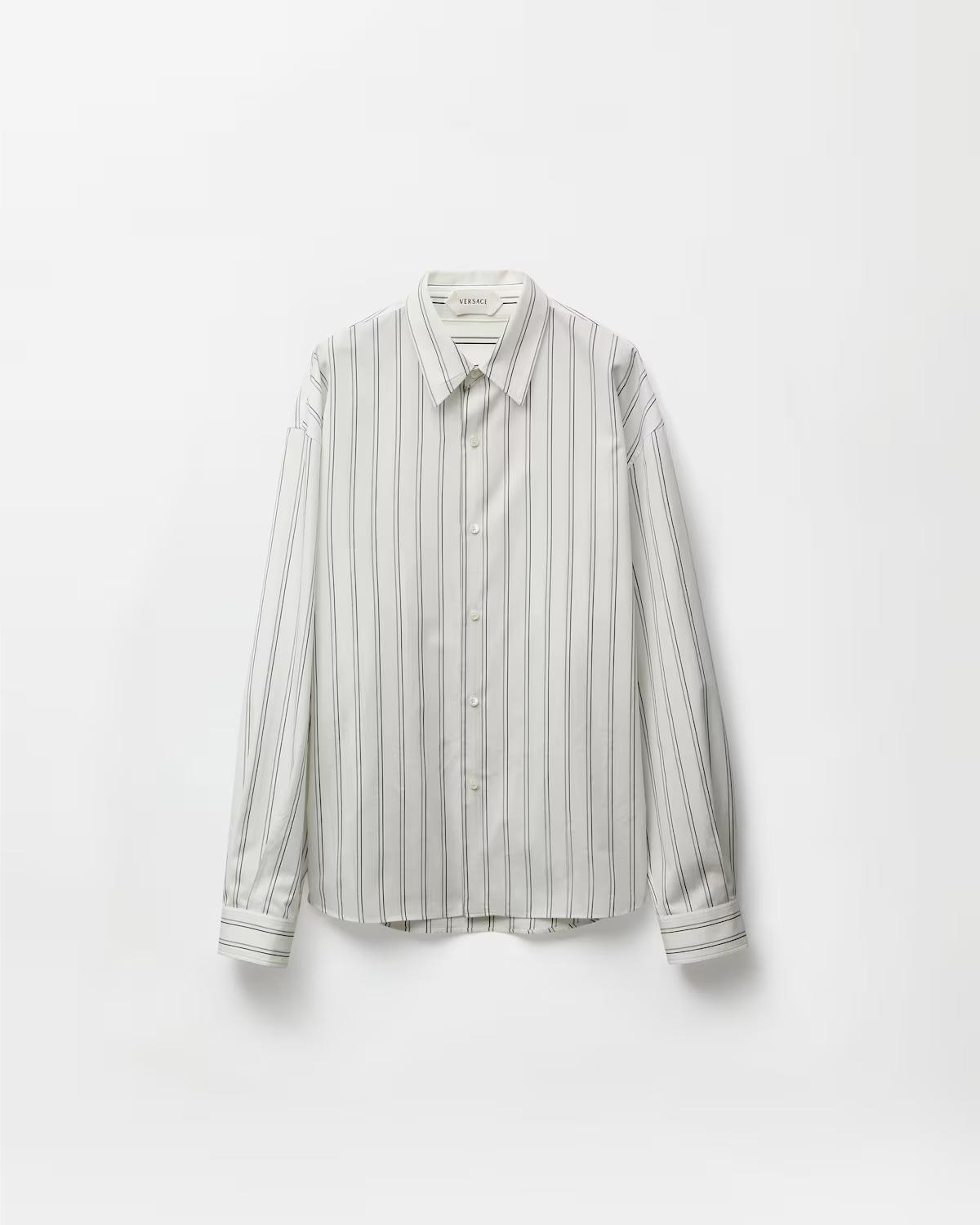 Striped Cotton-Poplin Loose Shirt
