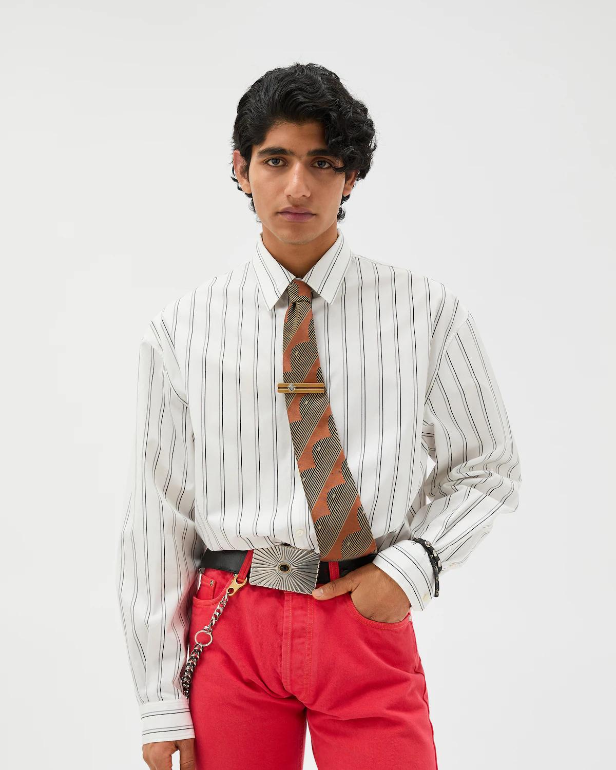 Striped Cotton-Poplin Loose Shirt - Image 2
