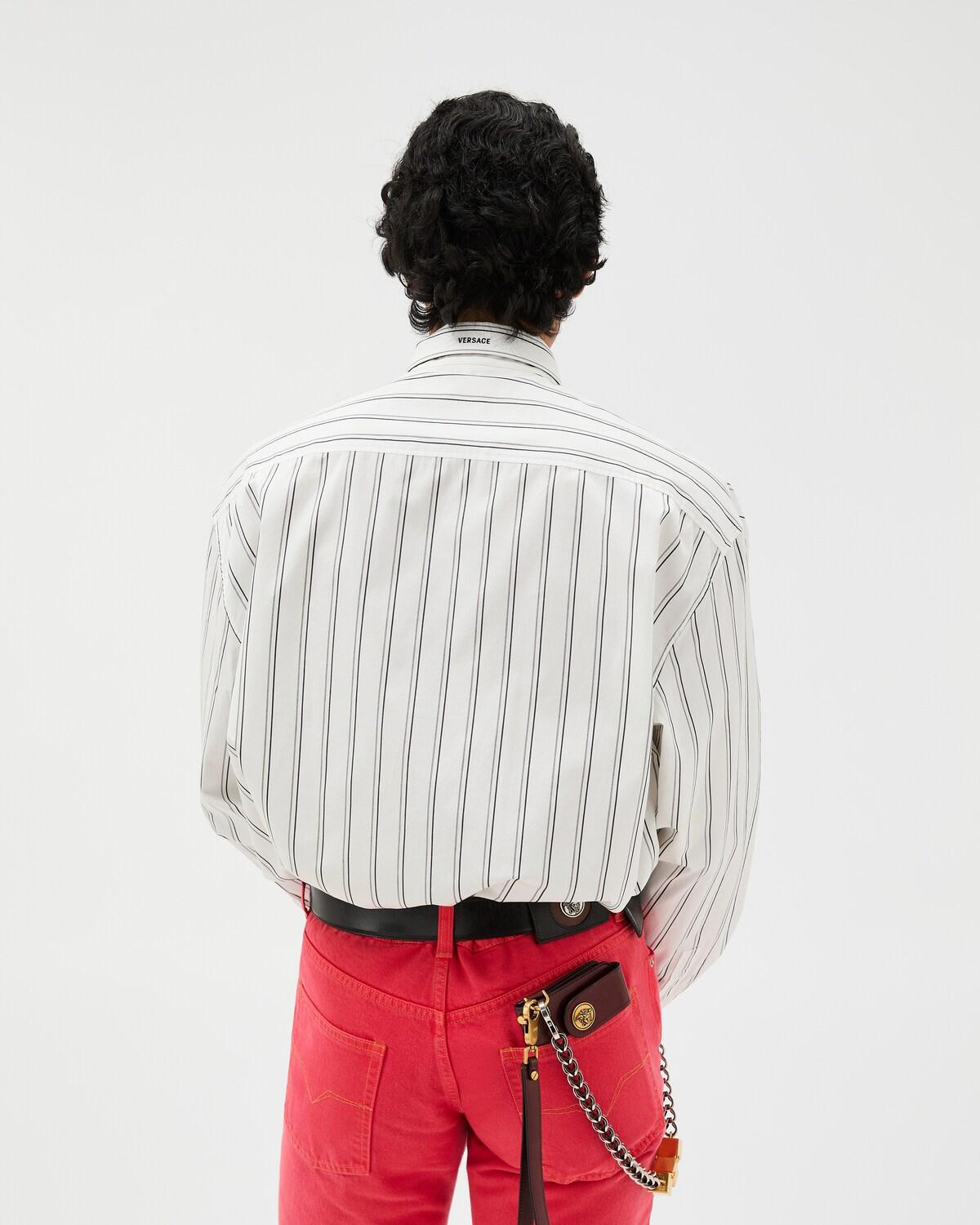 Striped Cotton-Poplin Loose Shirt - Image 3