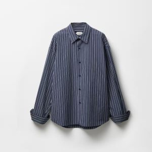 Striped Cotton-Poplin Loose Shirt