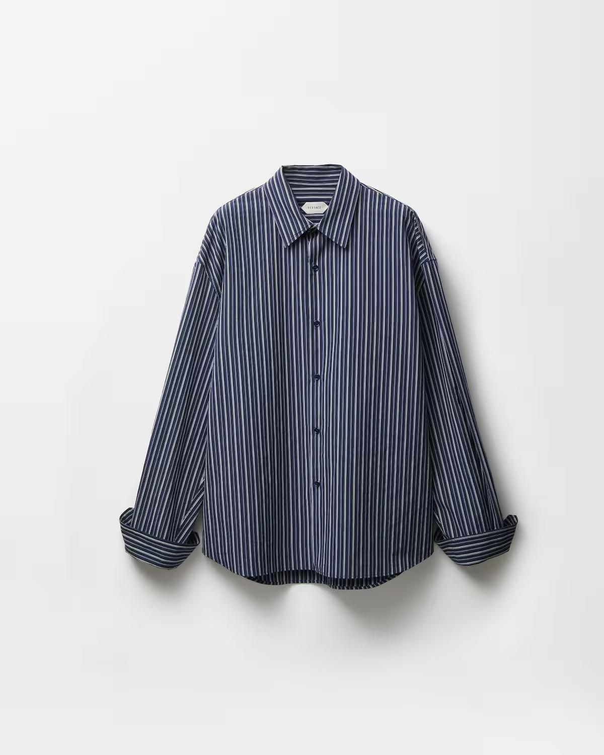 Striped Cotton-Poplin Loose Shirt
