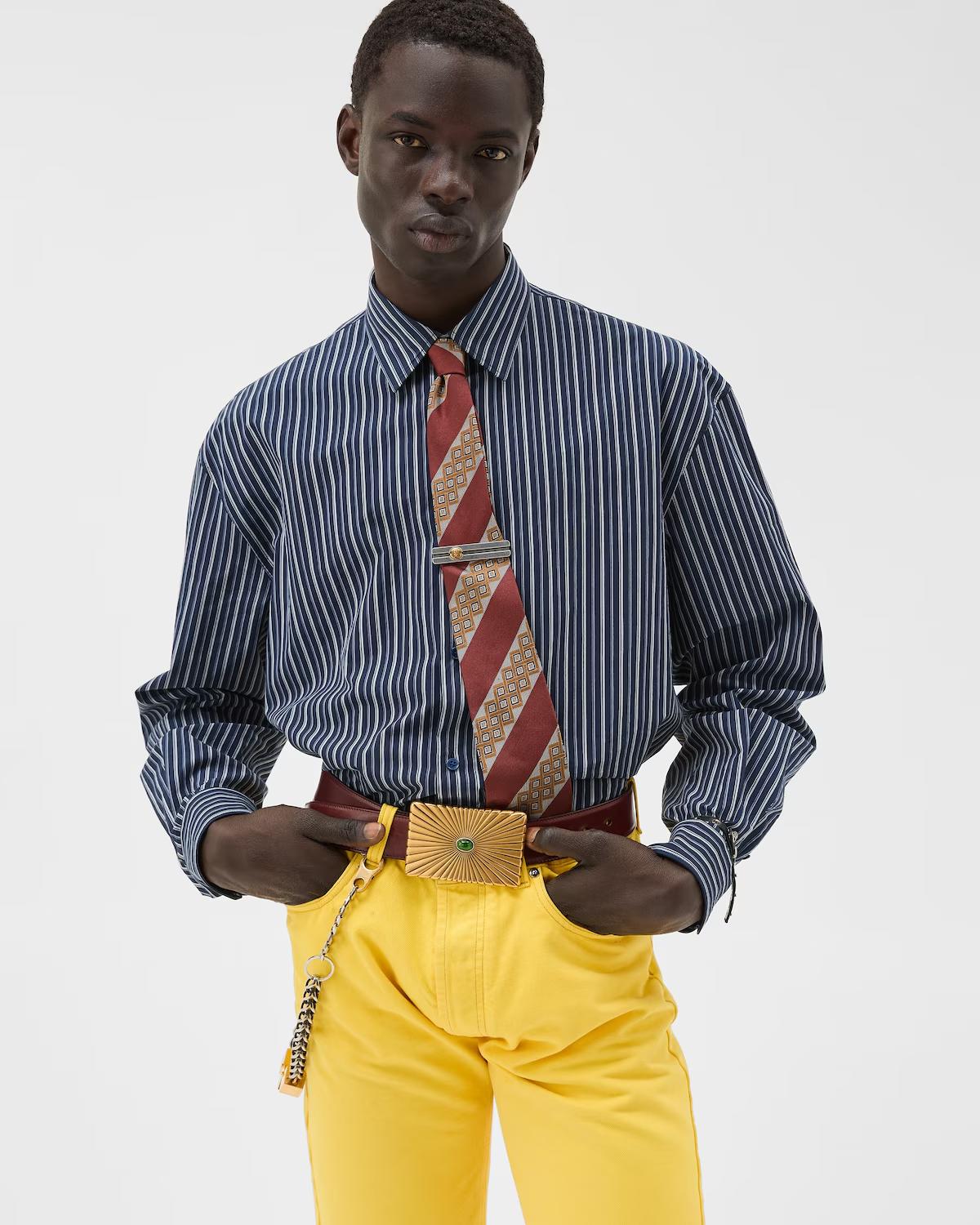 Striped Cotton-Poplin Loose Shirt - Image 2
