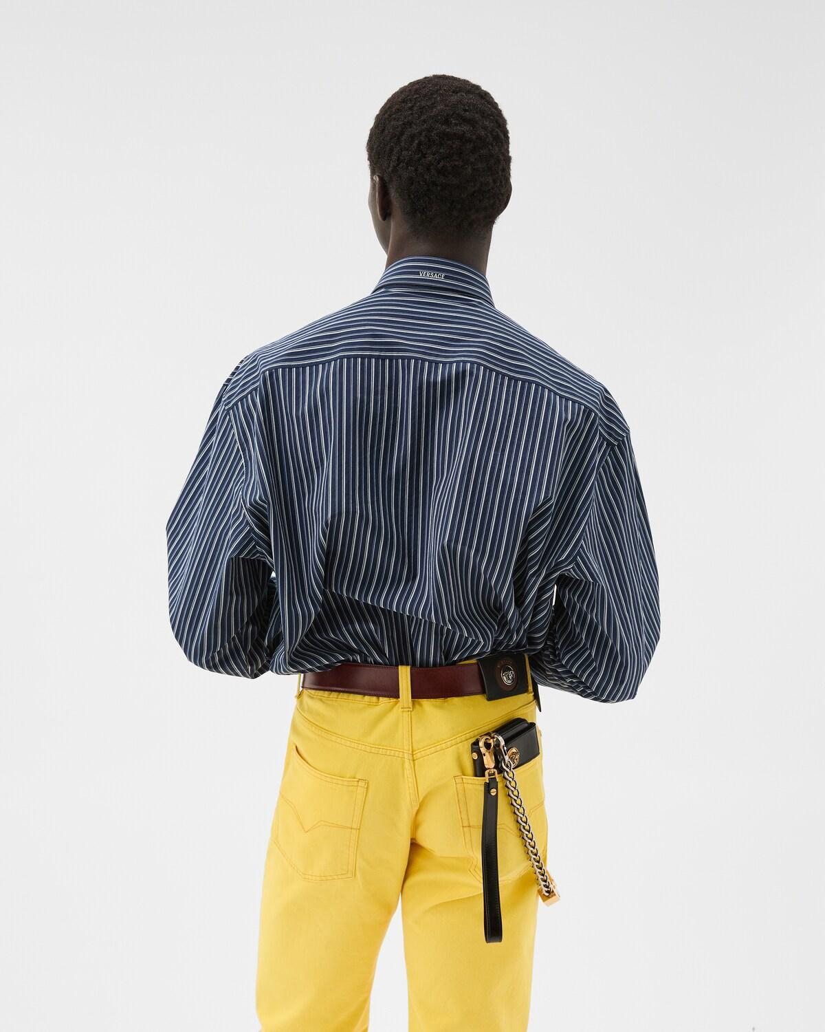 Striped Cotton-Poplin Loose Shirt - Image 3