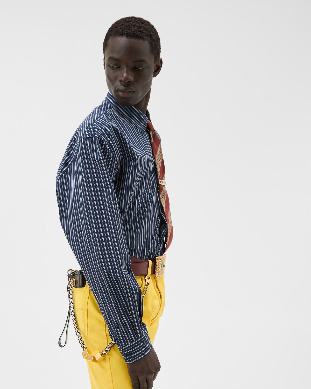 Striped Cotton-Poplin Loose Shirt - Image 4