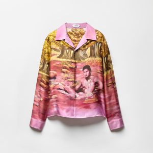 Printed Silk Twill Slim Shirt
