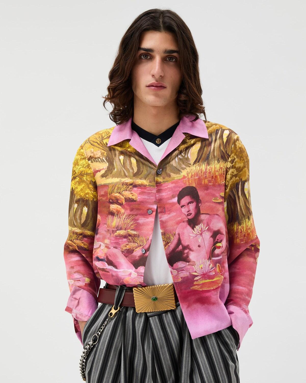 Printed Silk Twill Slim Shirt - Image 2