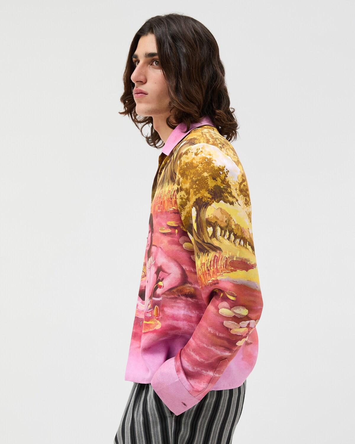 Printed Silk Twill Slim Shirt - Image 4