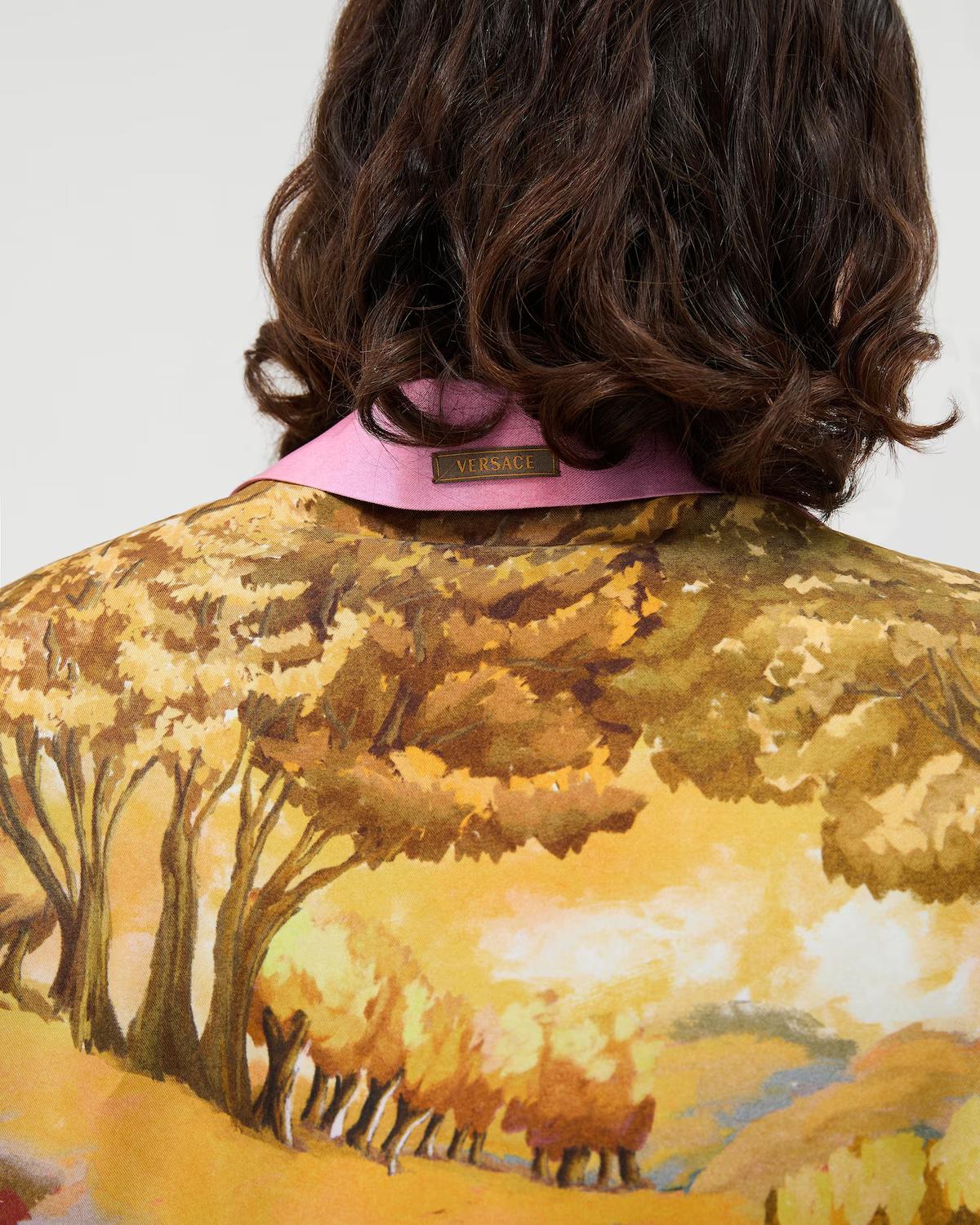 Printed Silk Twill Slim Shirt - Image 5